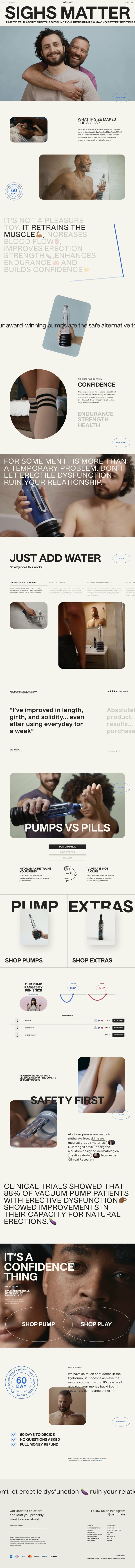 Full Bathmate website redesign: new visual identity applied across all pages